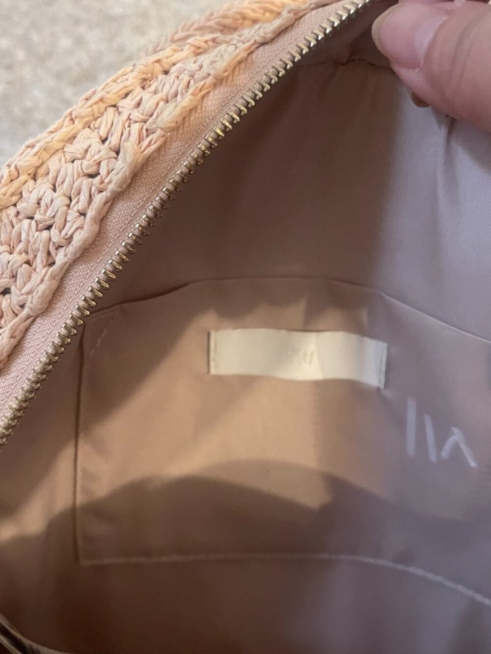 H&M Boho Round Straw Crossbody Bag Tan Woven Circle Purse - Picture 6 of 7